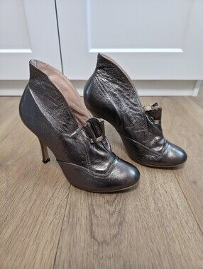 Jenne O Metallic Leather Heels